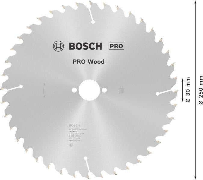 Bosch Kreissägeblatt PRO Wood AD 160 mm Z24 WZ für präzise Holzschnitte