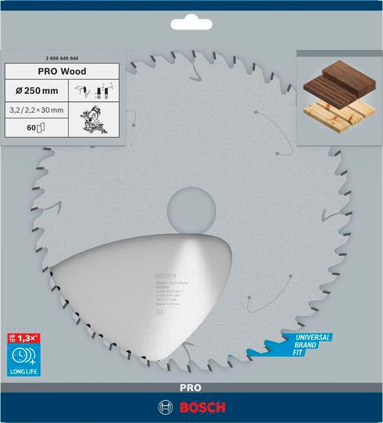 BOSCH Kreissägeblatt PRO Wood AD 216 mm Z48 WZ/N für Kapp- und Gehrungssägen