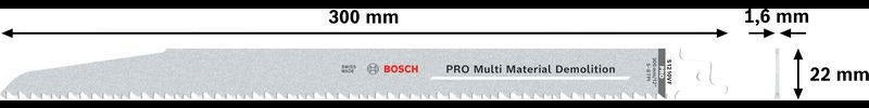 BOSCH Säbelsägeblatt S 611 DF, 150 mm, Bi-Metall, TPI 6, 5 Stück – für Holz und Metall