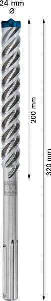 Bosch Hammerbohrer Expert SDS max-8X Ø12 mm, Arbeitslänge 200 mm, Gesamtlänge 340 mm