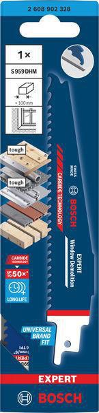 Bosch Expert Window Demolition S 956 DHM Säbelsägeblatt 150 mm Carbide für Holz, Kunststoff & Verbundwerkstoff