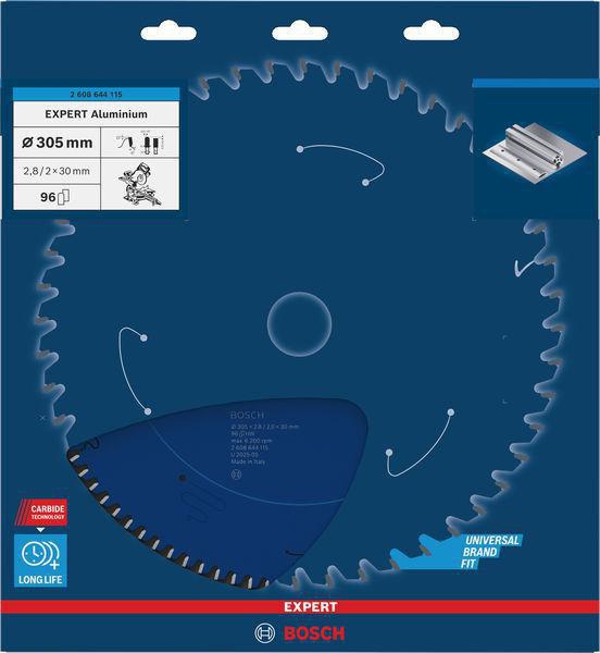 BOSCH Kreissägeblatt EXPERT for Alu.AD 160 mm Z.52 HLTCG für saubere Aluminium-Schnitte