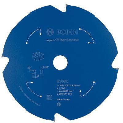 BOSCH Kreissägeblatt Expert for Fibre Cement 165 mm Z4 TCG – Für Zementfaserplatten