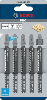 BOSCH Stichsägeblatt T 111 C HCS 100 mm 5 Stück für Holz und Kunststoff