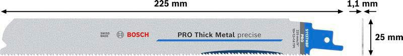 BOSCH Säbelsägeblatt PRO Thick Metal precise S1137HBF, 225 mm
