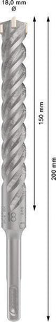 Bosch Hammerbohrer PRO SDS plus-5X, Ø 10,0 mm, Arbeitslänge 100 mm, SDS plus, Vierschneider für Stahlbeton