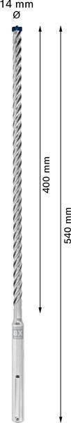 Bosch Hammerbohrer Expert SDS max-8X Ø12 mm, Arbeitslänge 200 mm, Gesamtlänge 340 mm