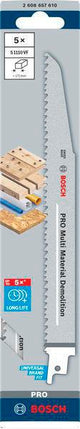 BOSCH Säbelsägeblatt S 611 DF, 150 mm, Bi-Metall, TPI 6, 5 Stück – für Holz und Metall