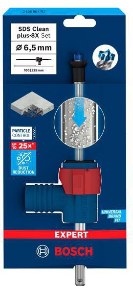 BOSCH Hammerbohrer-Set EXPERT SDS Clean plus-8X, 12 mm, 350 mm, Staubabsaugung