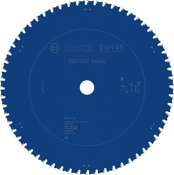 Bosch Kreissägeblatt EXPERT Steel AD 254 mm Z.60 HLTCG für Edelstahl