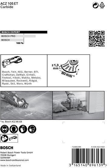 Bosch Segmentsägeblatt Expert MultiMaterial ACZ105ET D105mm Starlock für GFK und CFK