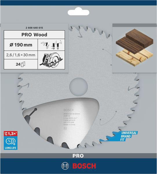 Bosch Kreissägeblatt PRO Wood AD 160 mm Z24 WZ für präzise Holzschnitte