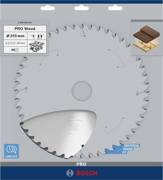 Bosch Kreissägeblatt PRO Wood AD 160 mm Z24 WZ für präzise Holzschnitte