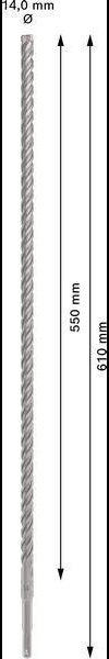 Bosch Hammerbohrer PRO SDS plus-5X, Ø 10,0 mm, Arbeitslänge 100 mm, SDS plus, Vierschneider für Stahlbeton