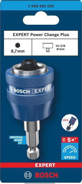 BOSCH Adapter EXPERT Power-Change Plus Hex 8,7 mm (3/8) ohne Bohrer – Schnellwechsel für Lochsägen
