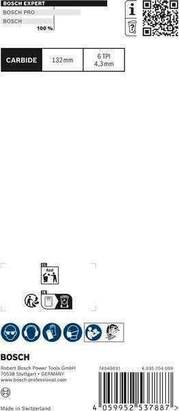 BOSCH Stichsägeblatt Fiber Plaster T 341 HM, 132 mm, Zahnteilung 4,3 mm, 3 Stück pro Karte