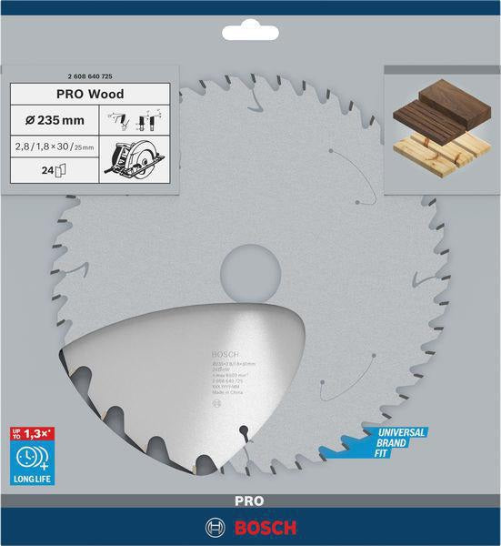 Bosch Kreissägeblatt PRO Wood AD 160 mm Z24 WZ für präzise Holzschnitte