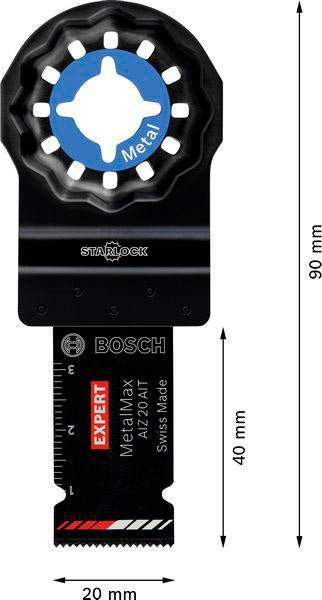Bosch Tauchsägeblatt AIZ 20 AIT Expert MetalMax – 20 mm, Starlock, für Stahl & Edelstahl