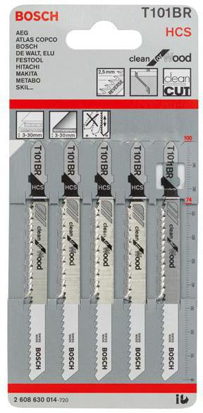 BOSCH Stichsägeblatt T 111 C HCS 100 mm 5 Stück für Holz und Kunststoff