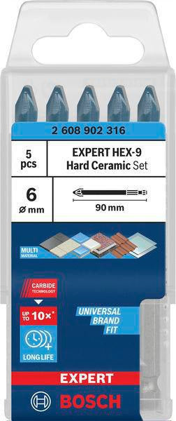 BOSCH Keramikbohrersatz Expert HardCeramic HEX-9 5-tlg. 6 mm Sechskantschaft