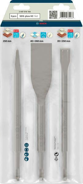 BOSCH Meißel-Set SDS-plus 3-teilig selbstschärfend 250/250/260 mm