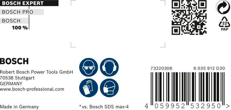 Bosch Hammerbohrer Expert SDS max-8X Ø12 mm, Arbeitslänge 200 mm, Gesamtlänge 340 mm