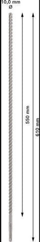 Bosch Hammerbohrer PRO SDS plus-5X, Ø 10,0 mm, Arbeitslänge 100 mm, SDS plus, Vierschneider für Stahlbeton