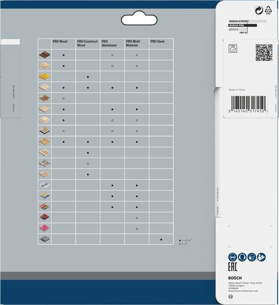 BOSCH Kreissägeblatt 300 mm 96 Zähne HLTCG für Aluminium, Kunststoff und Holz