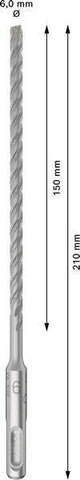 Bosch Hammerbohrer PRO SDS plus-5X, Ø 10,0 mm, Arbeitslänge 100 mm, SDS plus, Vierschneider für Stahlbeton