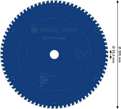 Bosch Kreissägeblatt EXPERT Steel AD 254 mm Z.60 HLTCG für Edelstahl