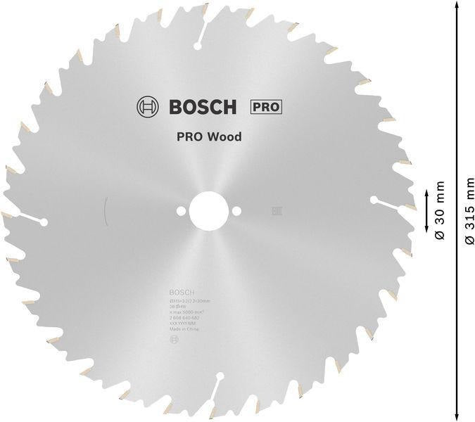 BOSCH Kreissägeblatt Speedline Wood AD 315 mm Z.28 WZ – Hartmetallbestückt für präzise Holzschnitte
