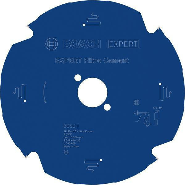 BOSCH Kreissägeblatt Expert for Fibre Cement AD 160 mm Z4 TCG – Für Faserzement