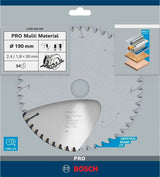 BOSCH Kreissägeblatt Multi Material 160 mm 42 Zähne HLTCG für Holz, Aluminium und Kunststoff