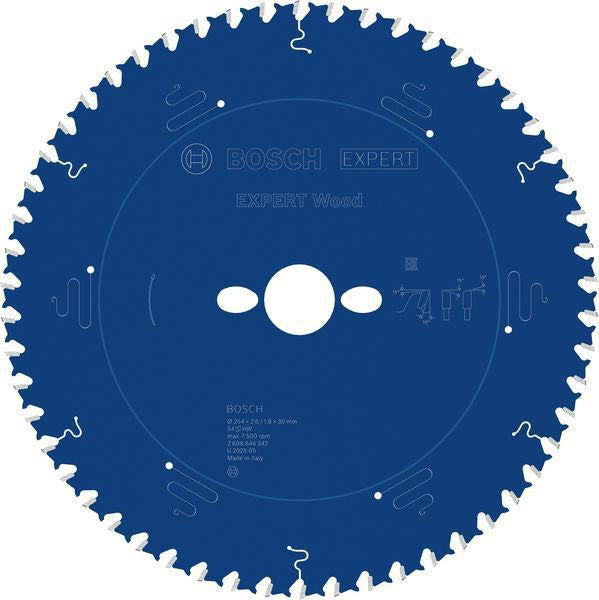 Bosch Kreissägeblatt Expert for Wood AD 254 mm Z54 WZ – für Tischkreissägen