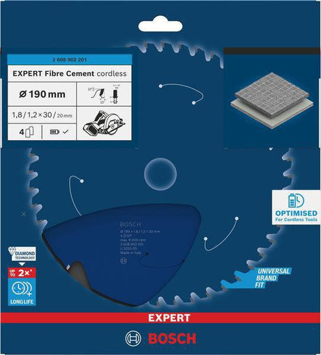 Bosch EXPERT Fiber Cement Kreissägeblatt 165 mm, 4 Zähne, TCG, für Zementfaserplatten