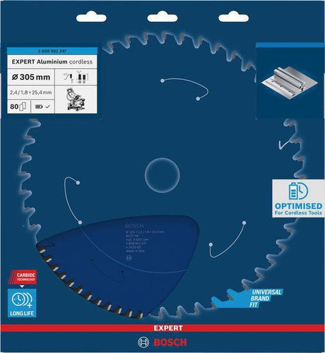 BOSCH Kreissägeblatt EXPERT Alu.cordless AD 305 mm Z.80 für Akku-Kreissägen