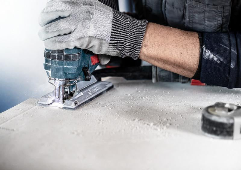 BOSCH Stichsägeblatt Fiber Plaster T 341 HM, 132 mm, Zahnteilung 4,3 mm, 3 Stück pro Karte