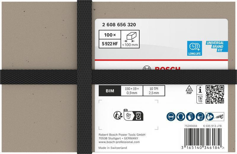 BOSCH Säbelsägeblatt S 611 DF, 150 mm, Bi-Metall, TPI 6, 5 Stück – für Holz und Metall