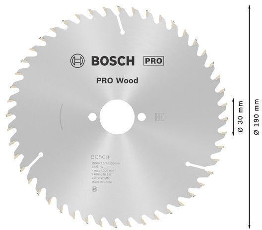 Bosch Kreissägeblatt PRO Wood AD 160 mm Z24 WZ für präzise Holzschnitte