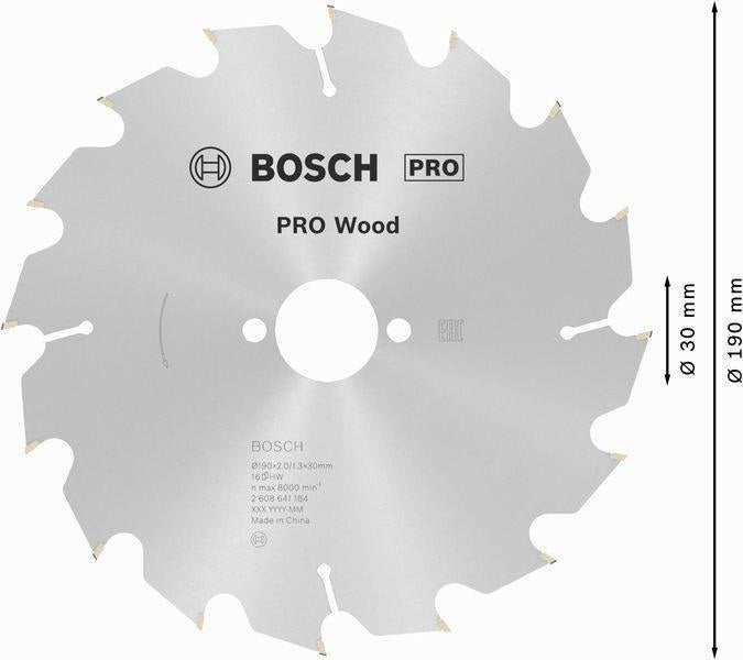 Bosch Kreissägeblatt PRO Wood AD 160 mm Z24 WZ für präzise Holzschnitte