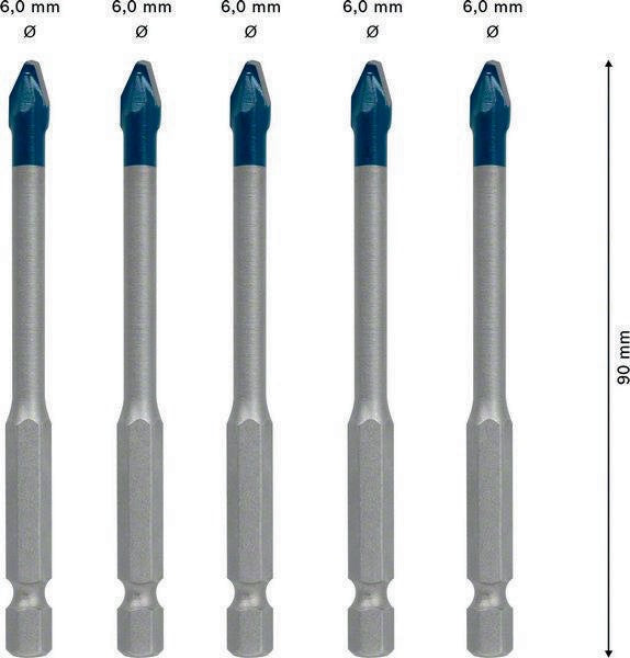 BOSCH Keramikbohrersatz Expert HardCeramic HEX-9 5-tlg. 6 mm Sechskantschaft