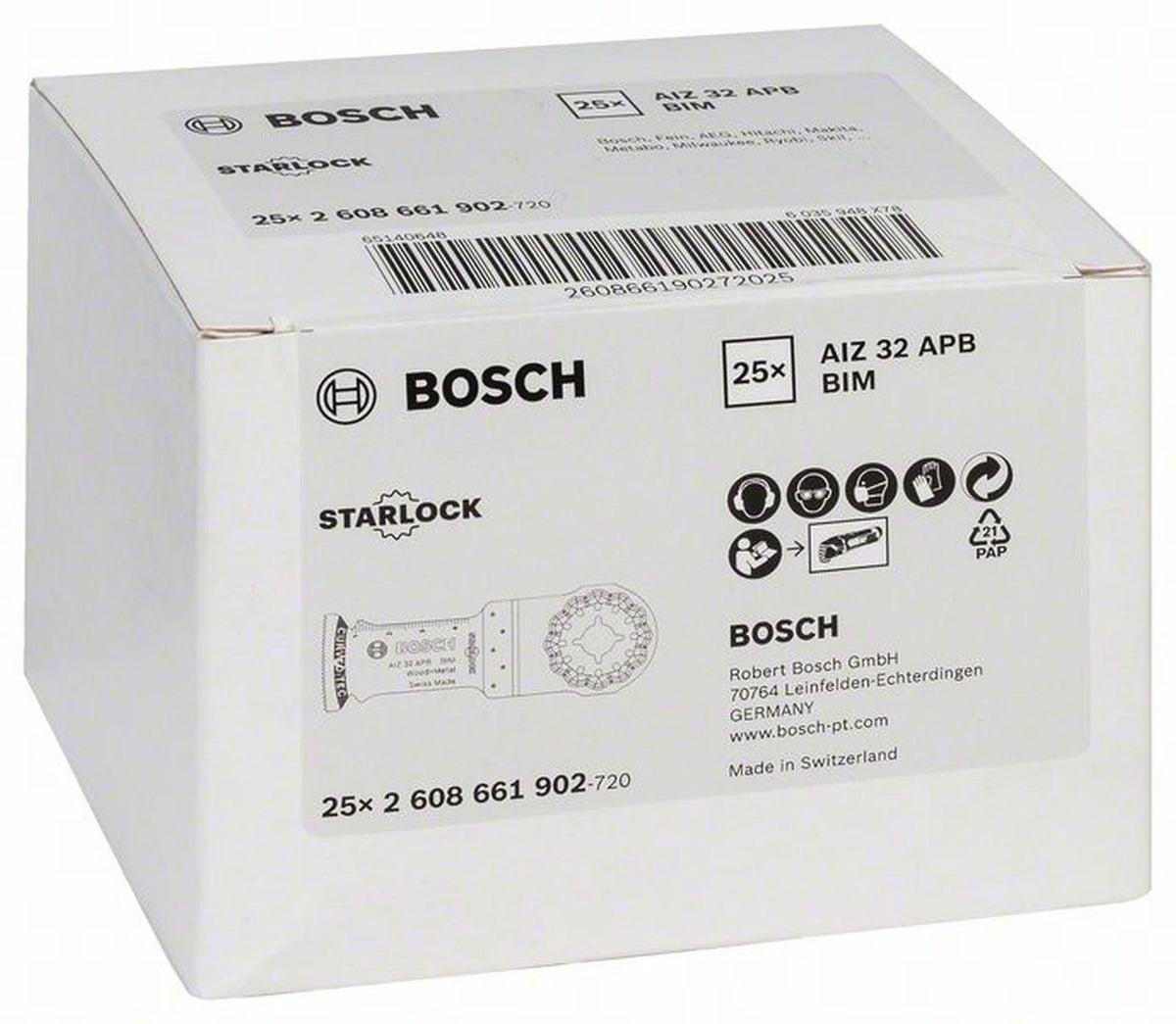 BOSCH Tauchsägeblatt PAIZ 32 APB, 32 mm, Eintauchtiefe 60 mm, Starlock Plus, BIM