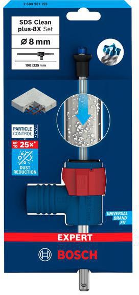 BOSCH Hammerbohrer-Set EXPERT SDS Clean plus-8X, 12 mm, 350 mm, Staubabsaugung