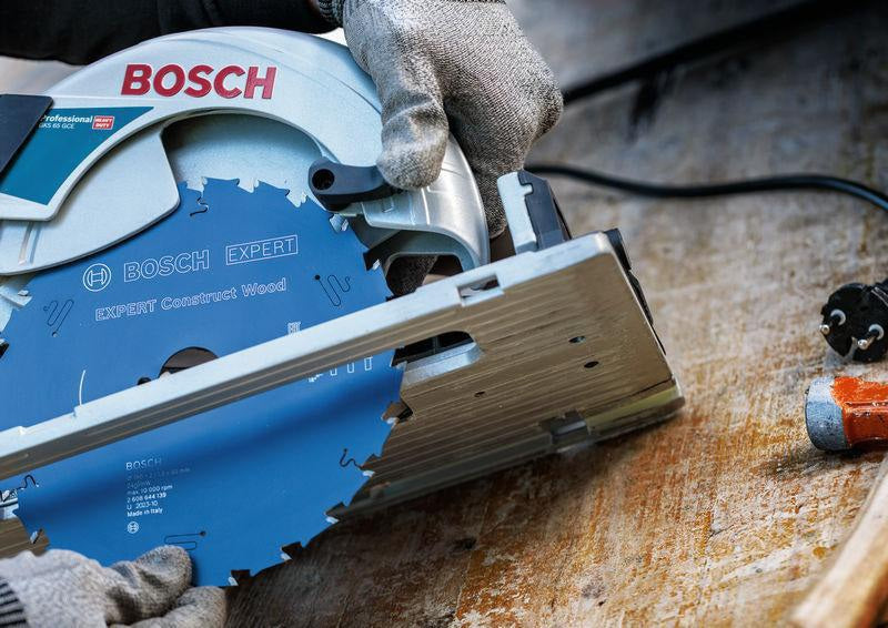 BOSCH Kreissägeblatt Expert for Construct Wood 165 mm, 24 Zähne, WZ, Bohrung 20 mm – für Holz mit Fremdkörpern