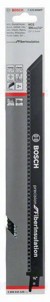 BOSCH Säbelsägeblatt S 1213 AWP 300 mm wellenschliff 2er Pack für Faserdämmstoffe