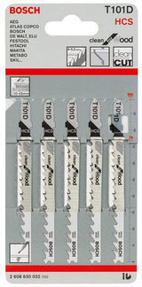 BOSCH Stichsägeblatt T 111 C HCS 100 mm 5 Stück für Holz und Kunststoff