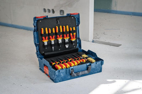 BOSCH Werkzeugkoffer 37-tlg. Elektrikerkoffer in L-BOXX – VDE-zertifiziert