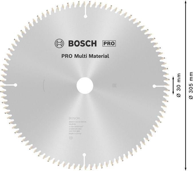 BOSCH Kreissägeblatt 300 mm 96 Zähne HLTCG für Aluminium, Kunststoff und Holz