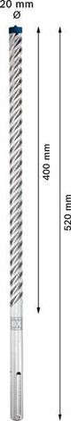 Bosch Hammerbohrer Expert SDS max-8X Ø12 mm, Arbeitslänge 200 mm, Gesamtlänge 340 mm