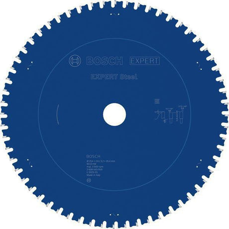 Bosch Kreissägeblatt EXPERT Steel AD 254 mm Z.60 HLTCG für Edelstahl